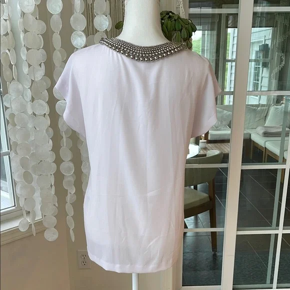 DVF Diane Von Fustenberg Acedia silver ball pastel pink blouse - Picture 6 of 11